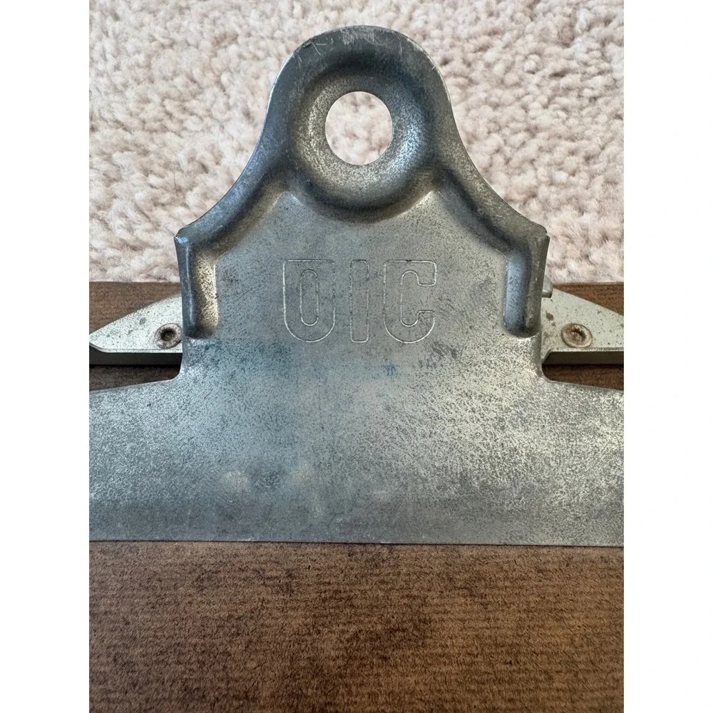 Vintage UIC‎ Hardboard Clipboard 15 x 9 Metal Clip Holder Made in USA Office